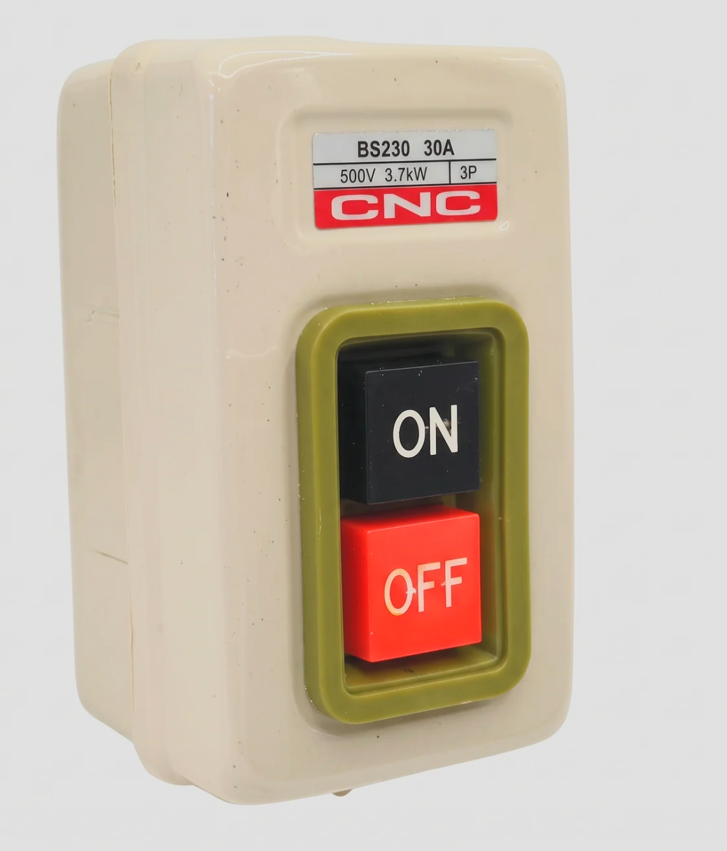 Arrancador manual CNC BS230 de tres polos con botones ON y OFF