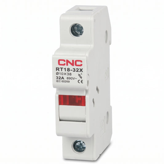 Portafusible CNC RT18-32X/1P de un polo para fusible 10 x 38 mm