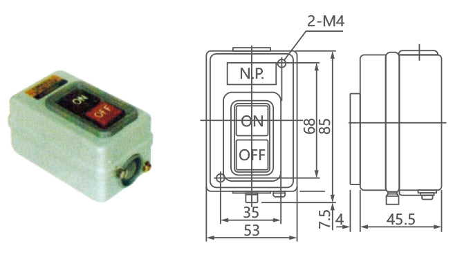 Arrancador manual CNC BS230 3 polos 30 A 220 V — imagen de referencia