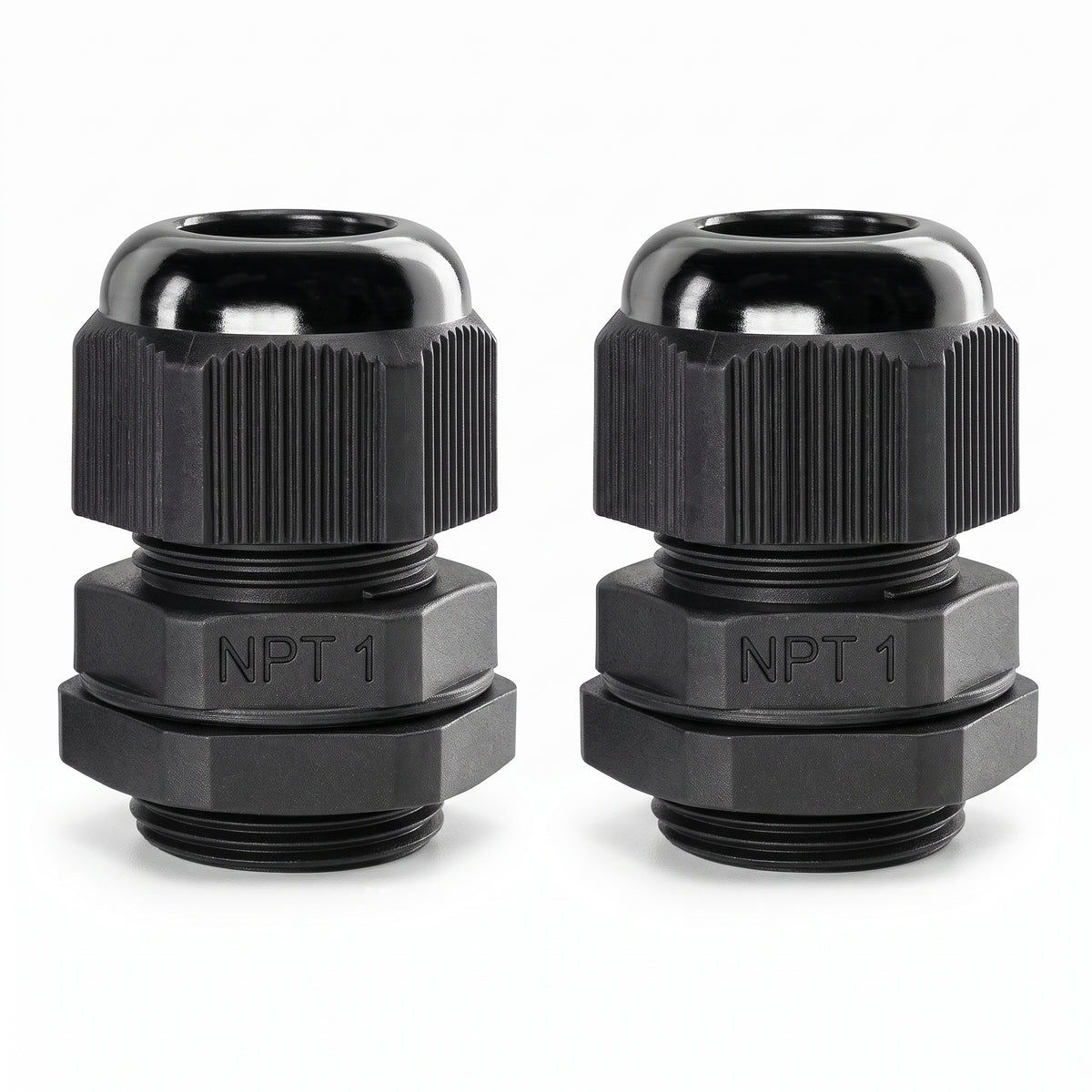 Prensaestopas CNC negros; imagen ilustrativa