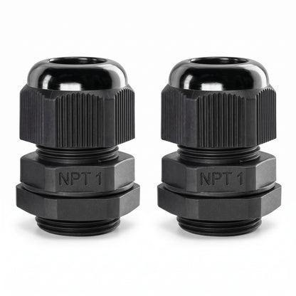 Prensaestopas CNC negros; imagen ilustrativa