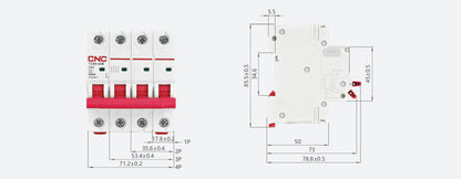 Interruptor para riel DIN Curva B de 1 polo